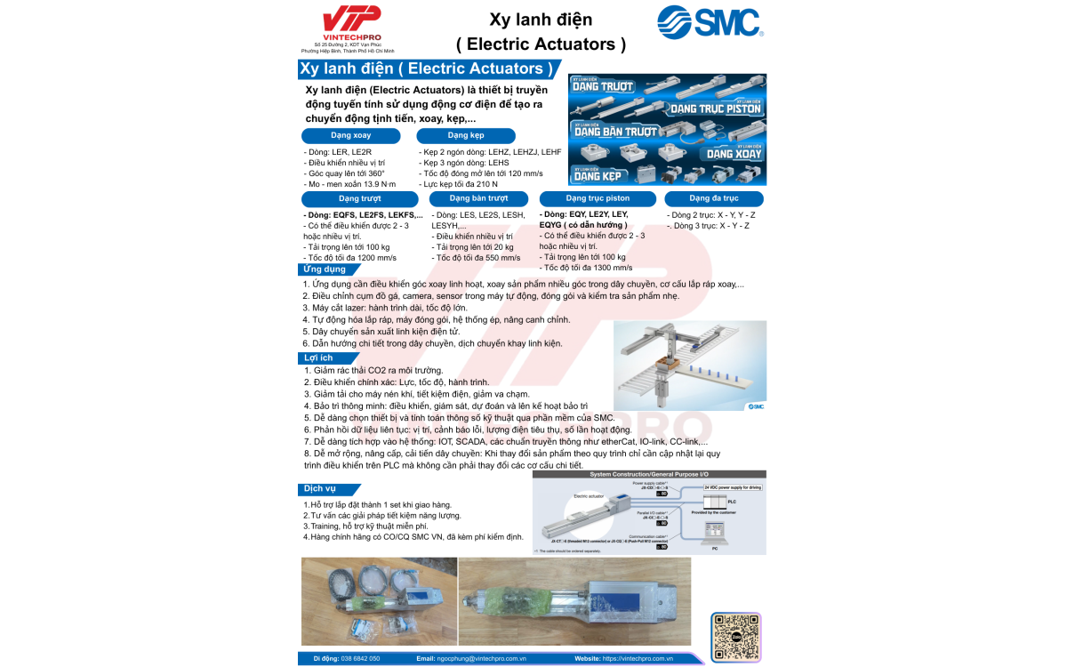 XY LANH ĐIỆN SMC - VINTECHPRO TỰ H&Agrave;O PH&Acirc;N PHỐI CH&Iacute;NH H&Atilde;NG 