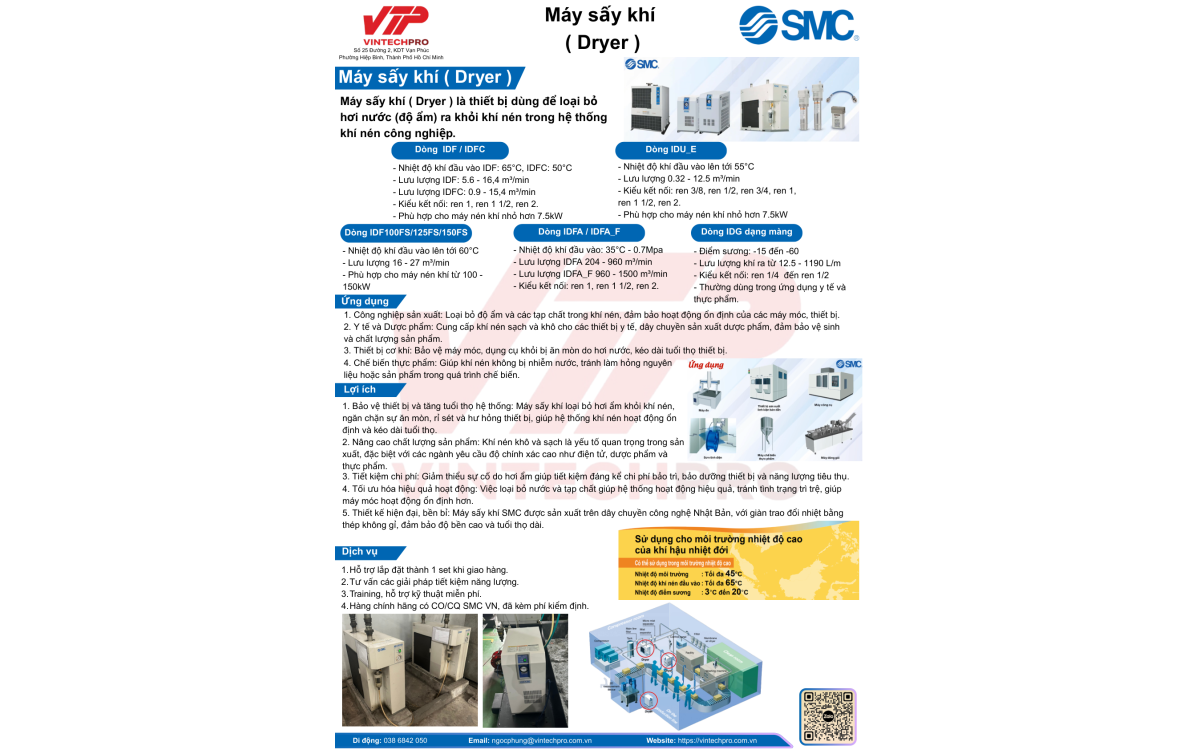 M&Aacute;Y SẤY KH&Iacute; (DRYER) SMC - VINTECHPRO TỰ H&Agrave;O PH&Acirc;N PHỐI CH&Iacute;NH H&Atilde;NG